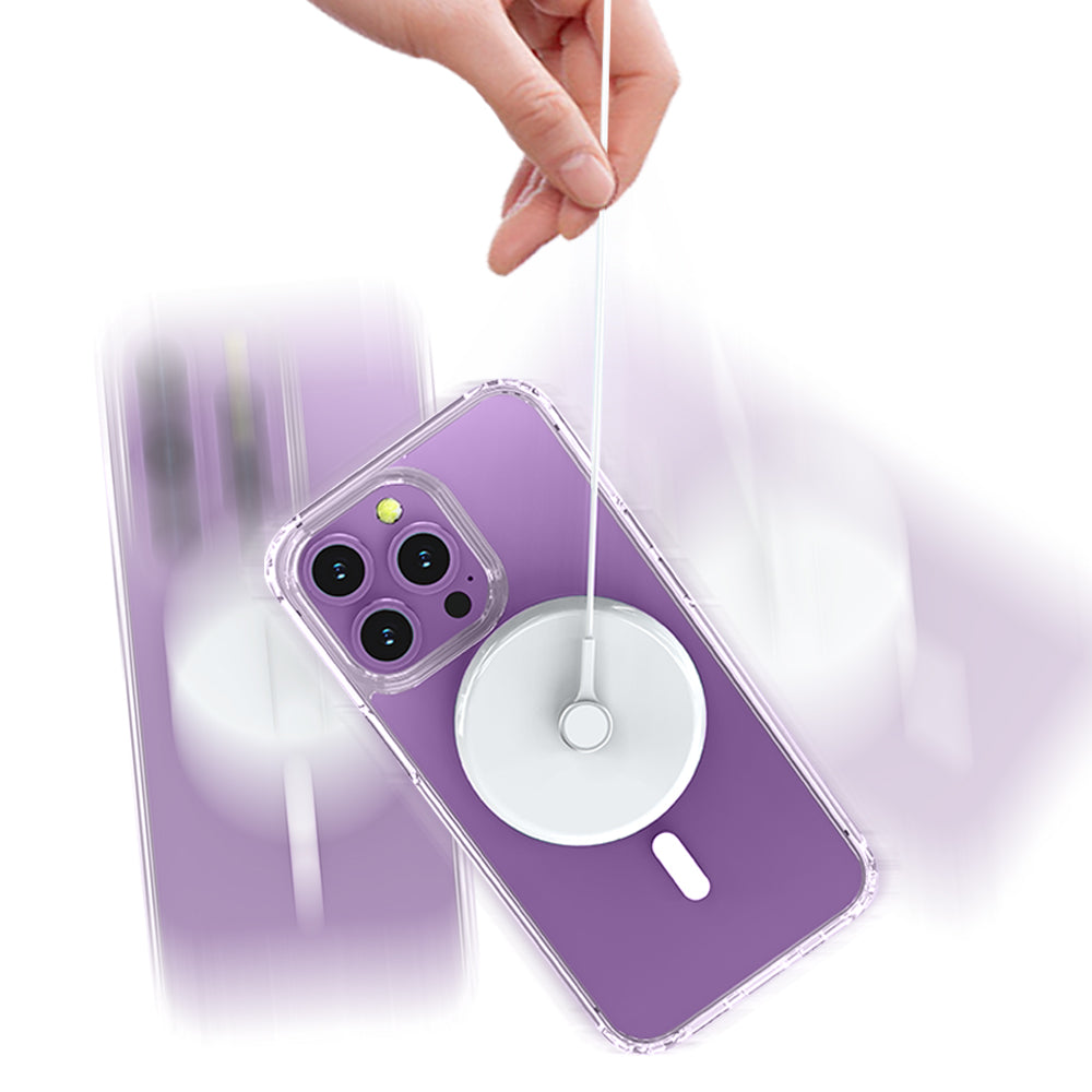 Transparent Magnetic Soft TPU Frame + Hard PC Back Cover for iPhone