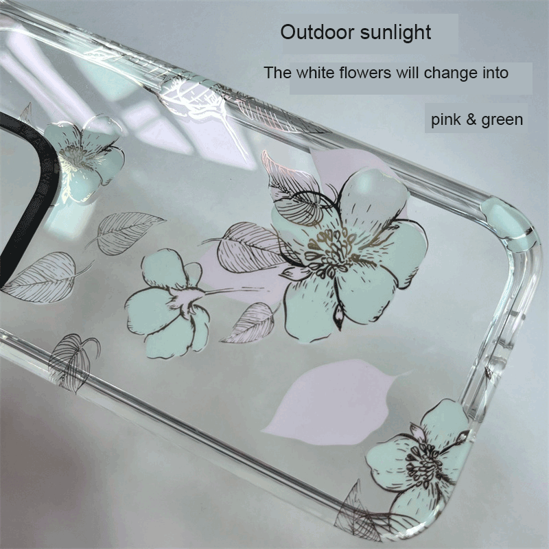 UV Rays Sensitive Color Changing Flowers IMD Case