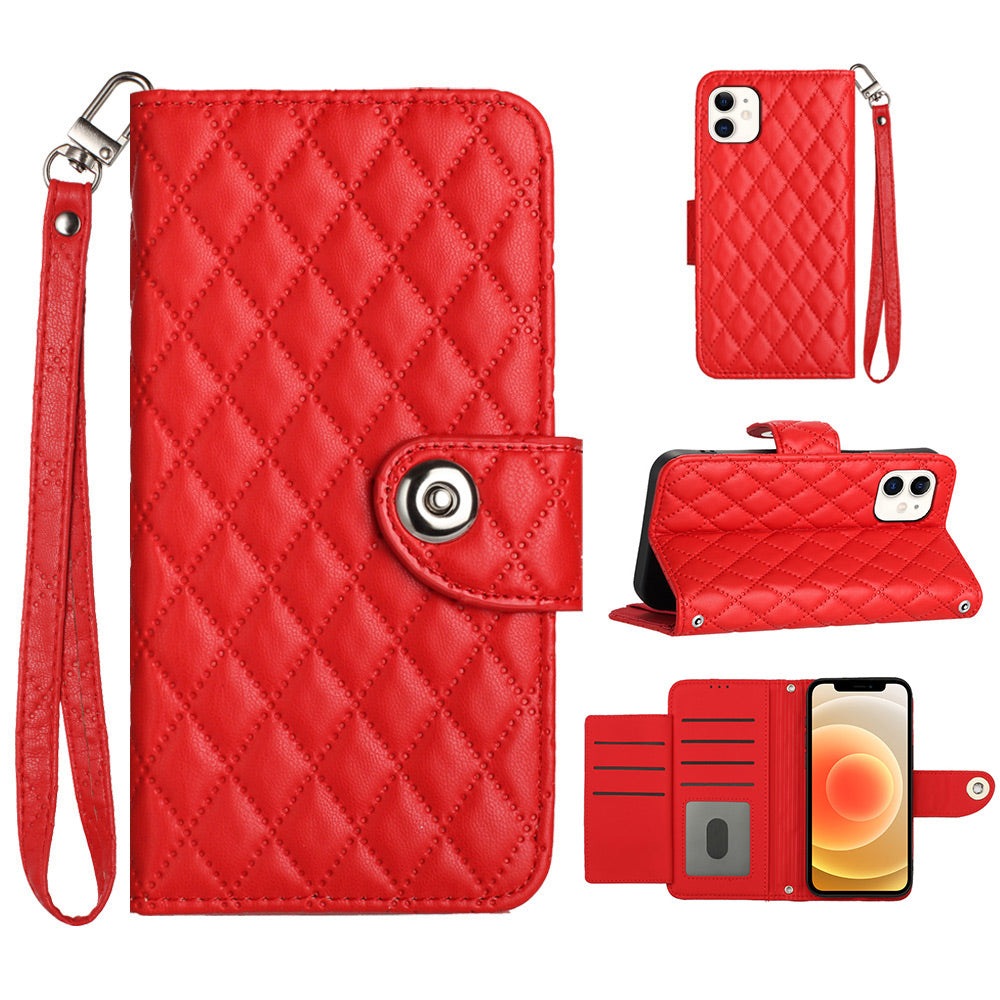 Rhombus Folio Card Wallet Kickstand PU Leather Case