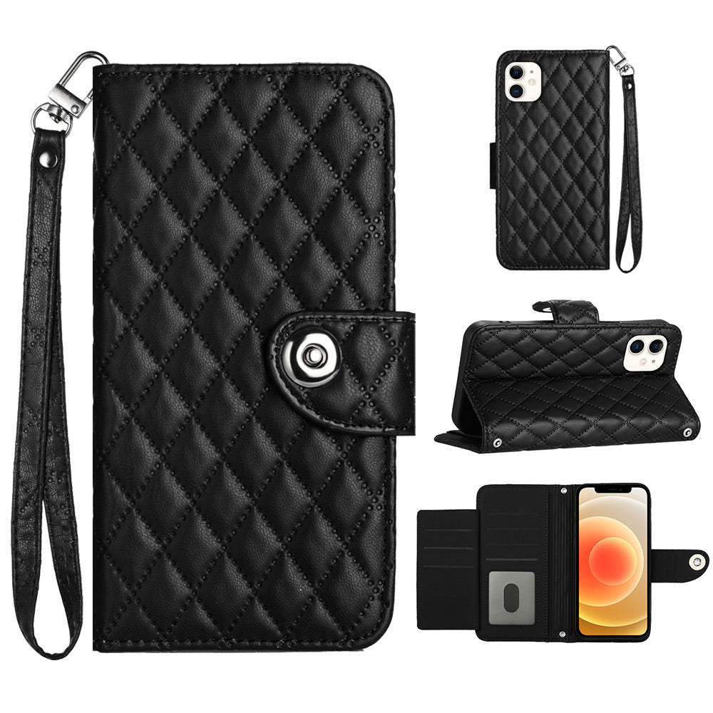 Rhombus Folio Card Wallet Kickstand PU Leather Case