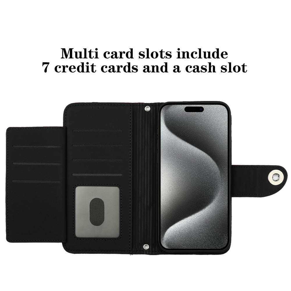 Rhombus Folio Card Wallet Kickstand PU Leather Case