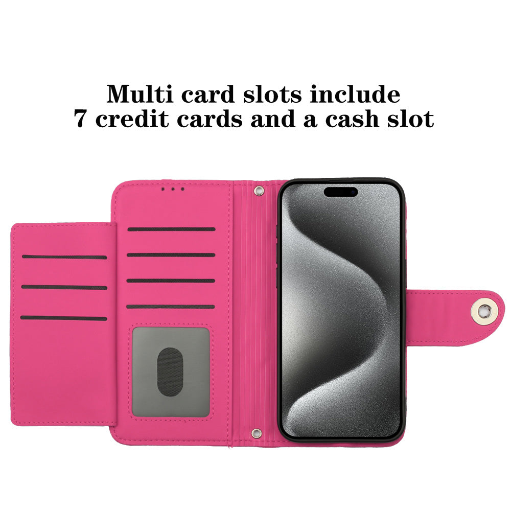 Rhombus Folio Card Wallet Kickstand PU Leather Case