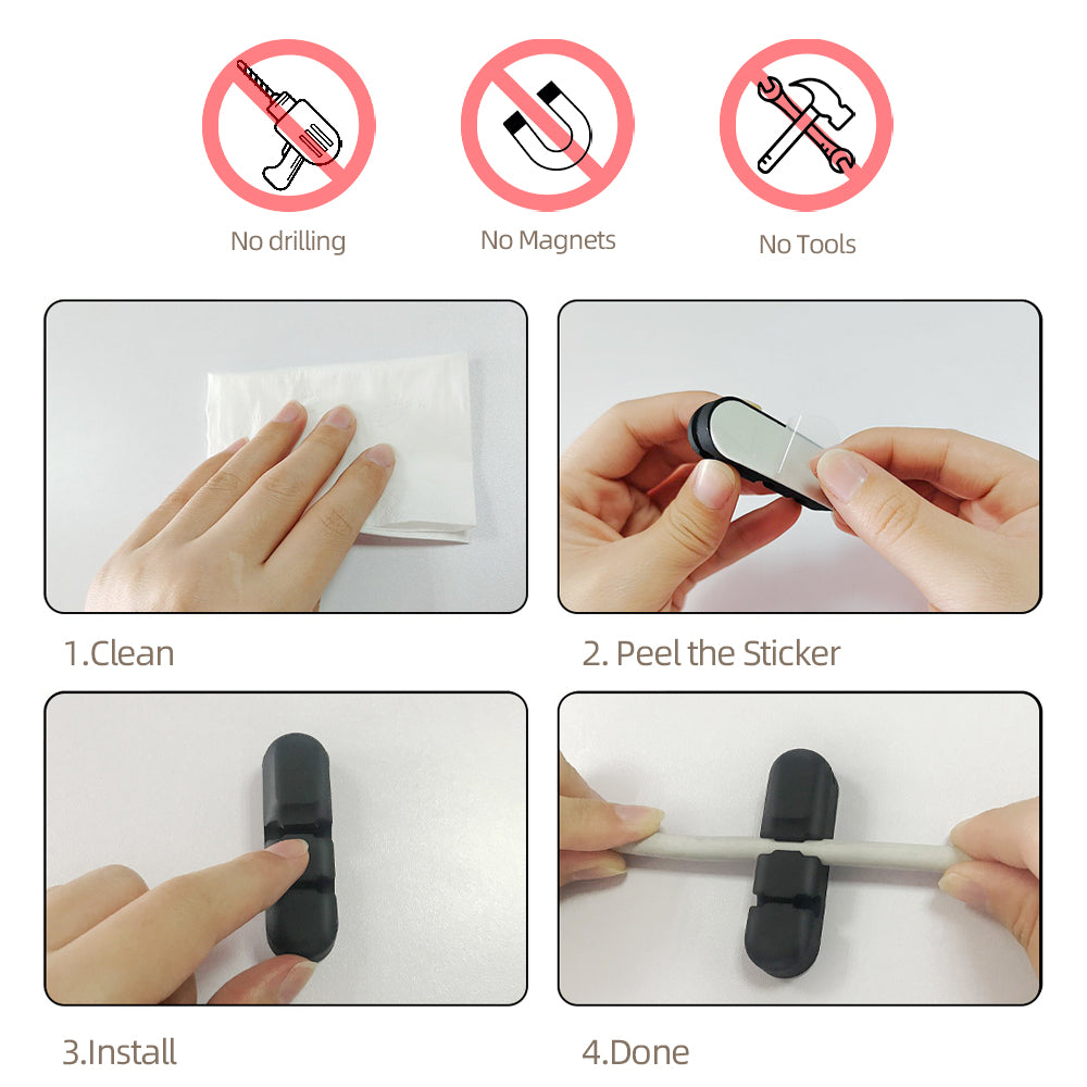 Self-adhesive Silicone Cable Organizer for Electronic Cables