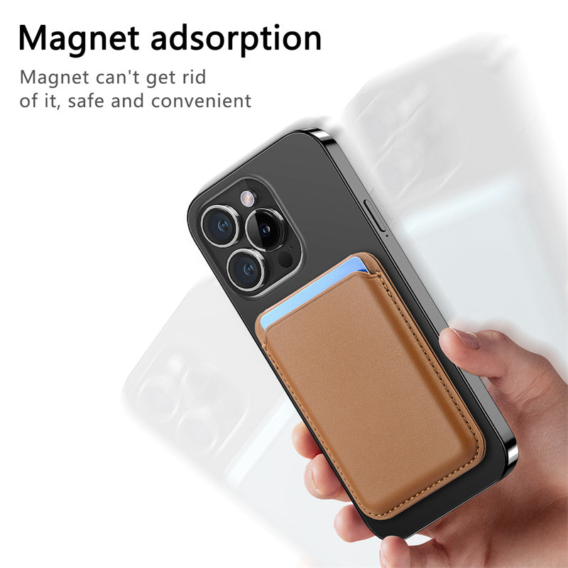 Magnetic PU Leather Card Wallet A-shaped Adjustable Phone Stand