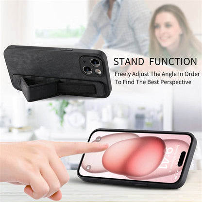 Retro Wristband Built-in Stand PU Leather Case