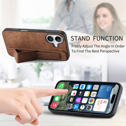 Retro Wristband Built-in Stand PU Leather Case