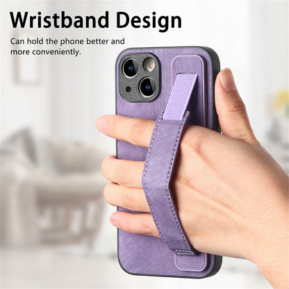 Retro Wristband Built-in Stand PU Leather Case