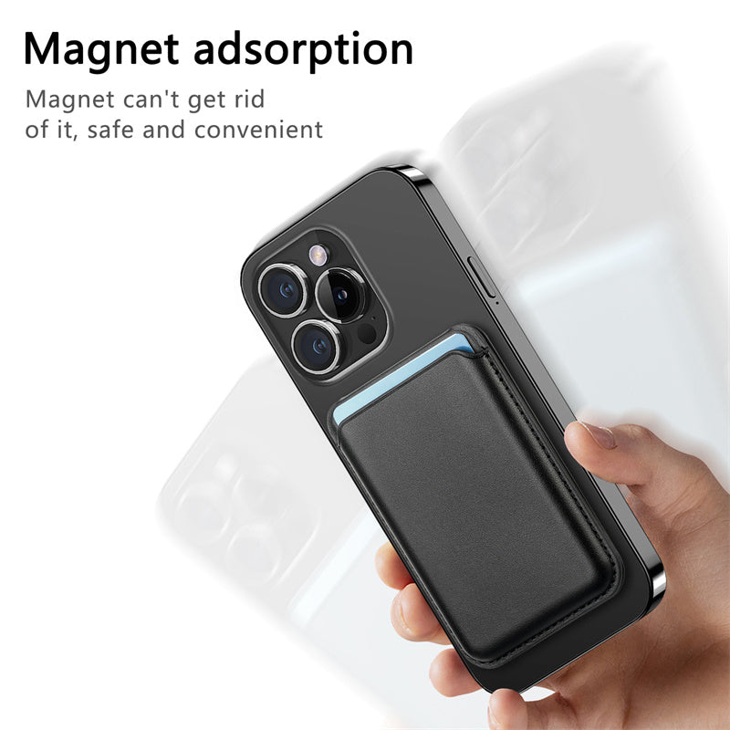 Magnetic PU Leather Card Wallet A-shaped Adjustable Phone Stand