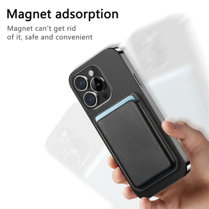 Magnetic PU Leather Card Wallet A-shaped Adjustable Phone Stand