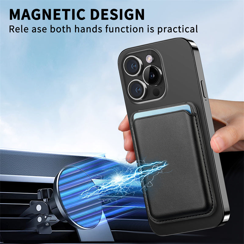 Magnetic PU Card Pouch Adjustable Phone Stand