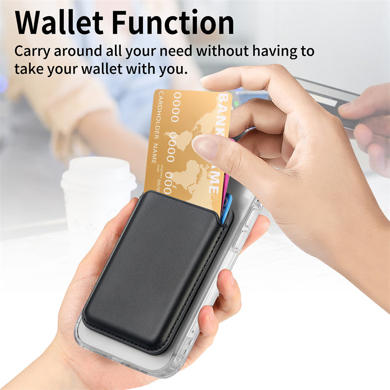 Magnetic PU Card Pouch Adjustable Phone Stand