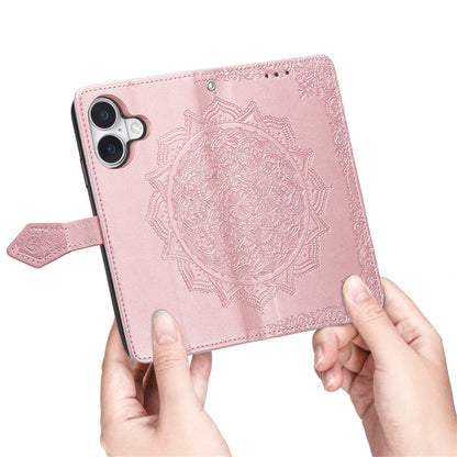 Embossed Mandala Folio Card Holder PU Leather Case