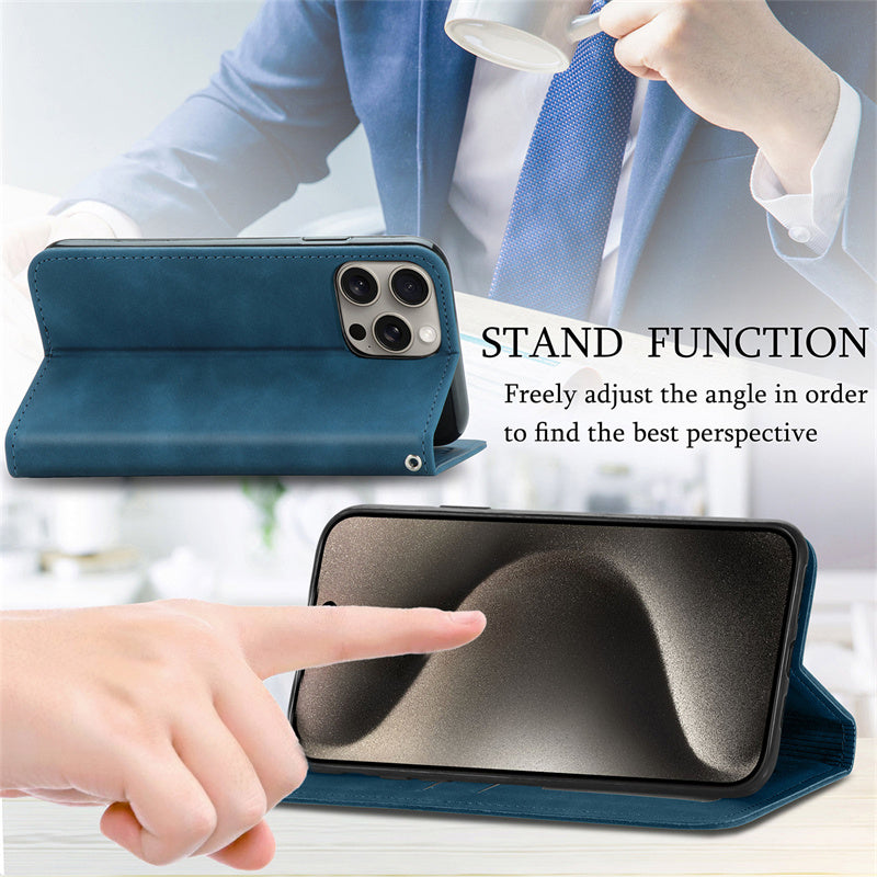 Skin-friendly touch Bible Card Purse Stand PU Case