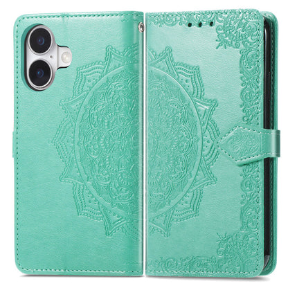 Embossed Mandala Folio Card Holder PU Leather Case