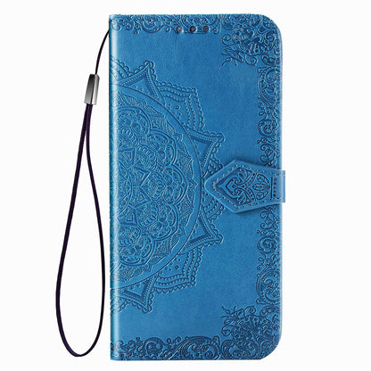 Embossed Mandala Folio Card Holder PU Leather Case