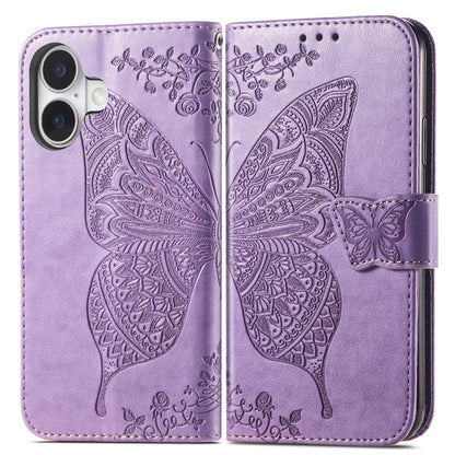 Relief Butterfly Folio Card Slots Stand PU Leather Case