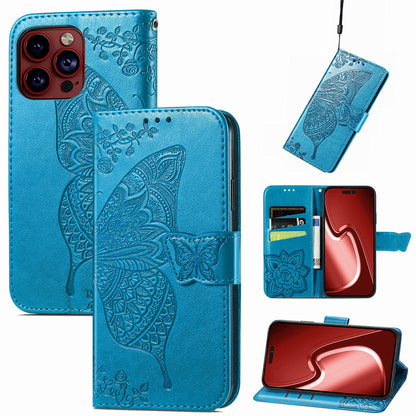 Relief Butterfly Folio Card Slots Stand PU Leather Case