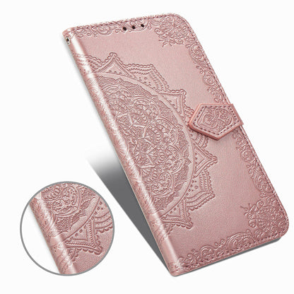 Embossed Mandala Folio Card Holder PU Leather Case