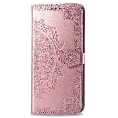 Embossed Mandala Folio Card Holder PU Leather Case