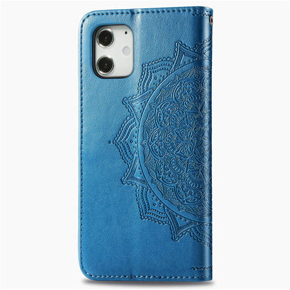 Embossed Mandala Folio Card Holder PU Leather Case