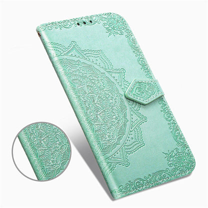 Embossed Mandala Folio Card Holder PU Leather Case